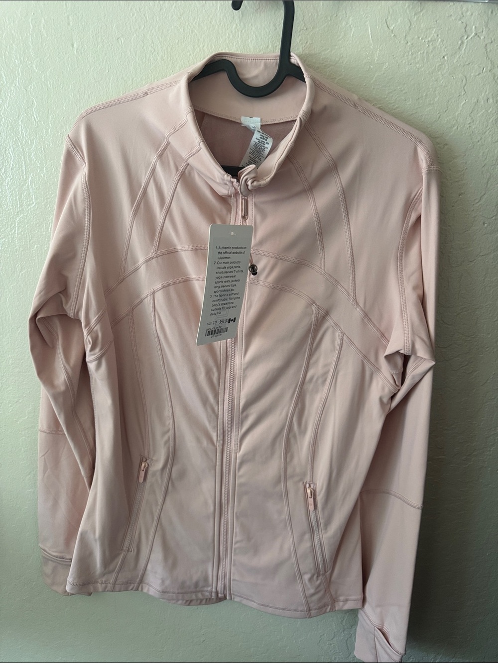 lululemon athletica Blush Pink Zip Jacket